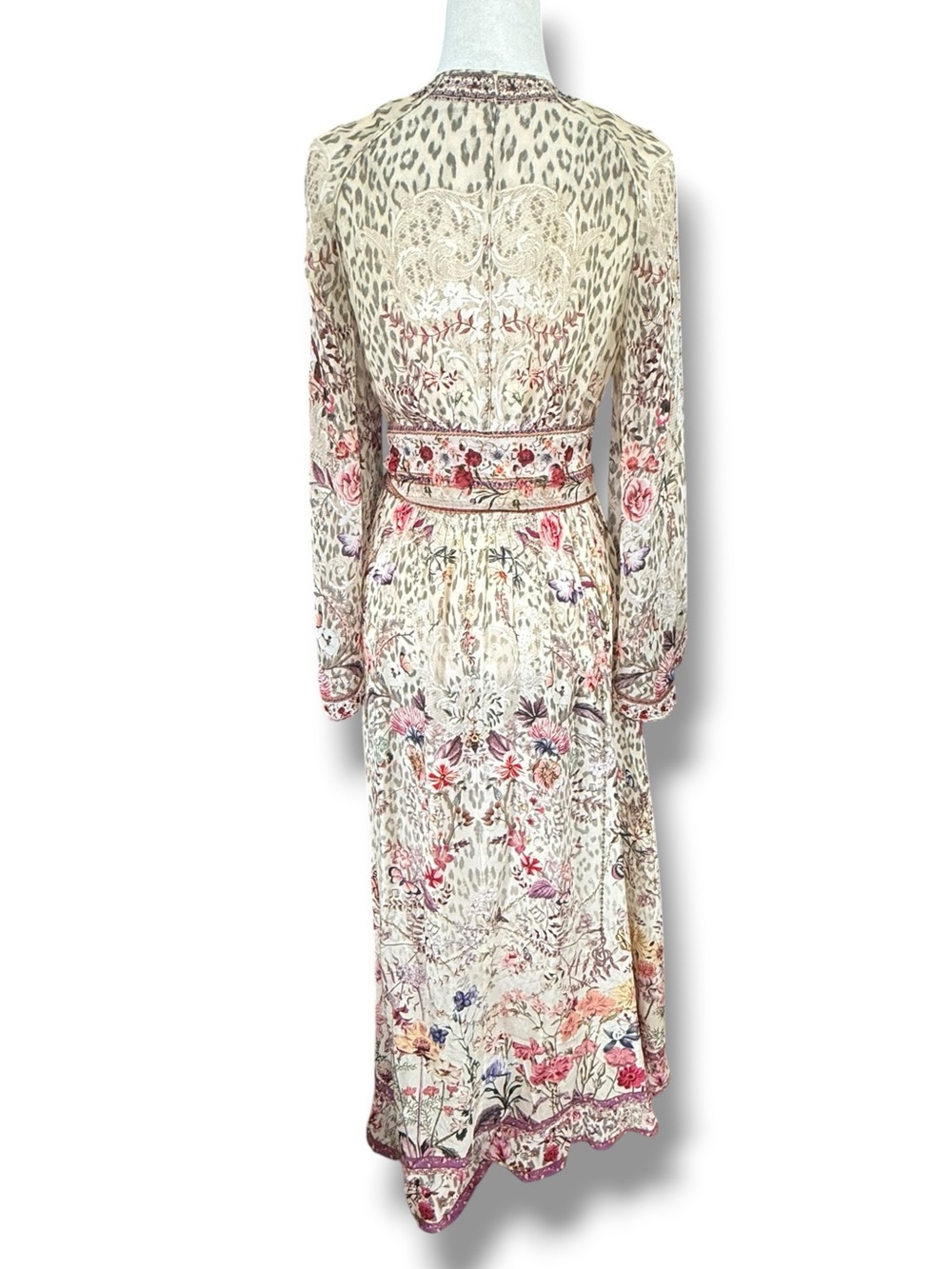 Camilla Silk Wrap Maxi‎ Dress Floral Butterfly Leopard Scarf Sash Embellished S - Picture 2 of 15
